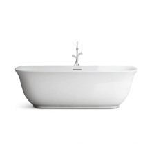 White bathtub Acrylic thin-edge freestanding bathtub oval Seamless bath tub